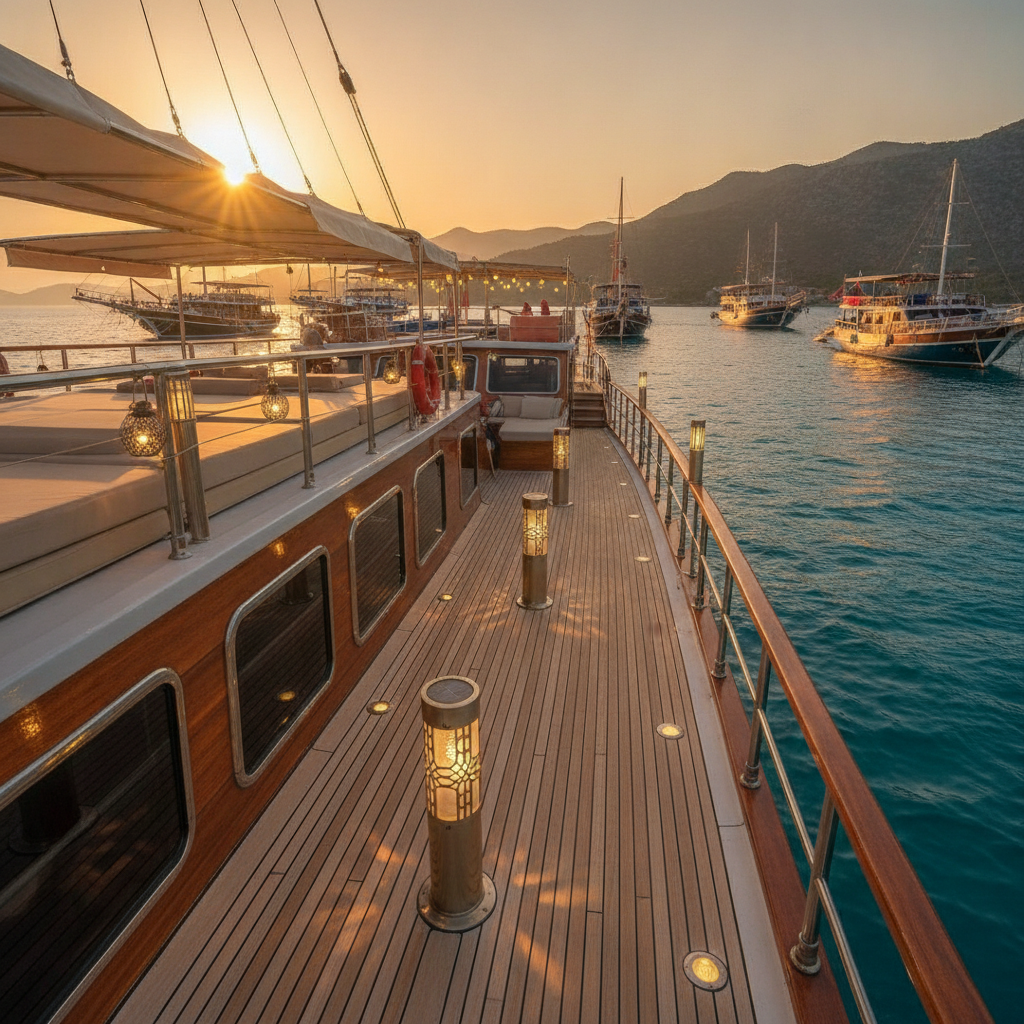 Comparison of Solar-Powered Deck Lighting Fixtures for Gulets