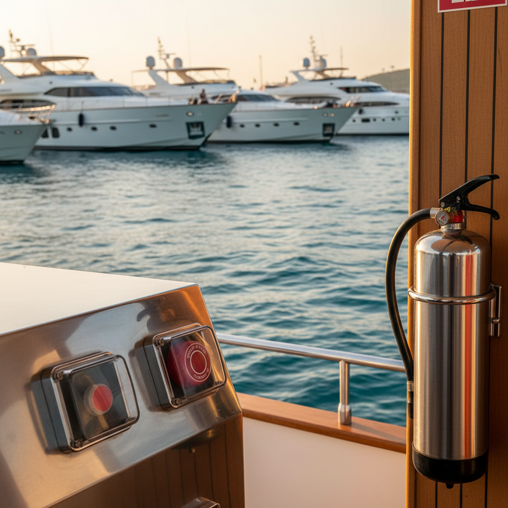 Emergency Buttons and Fire Extinguishing Systems on Boats