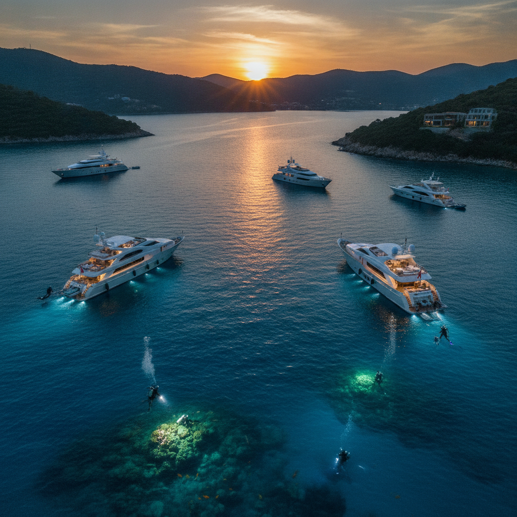 Guide to the 5 Safest Locations for Night Diving in Göcek Bays