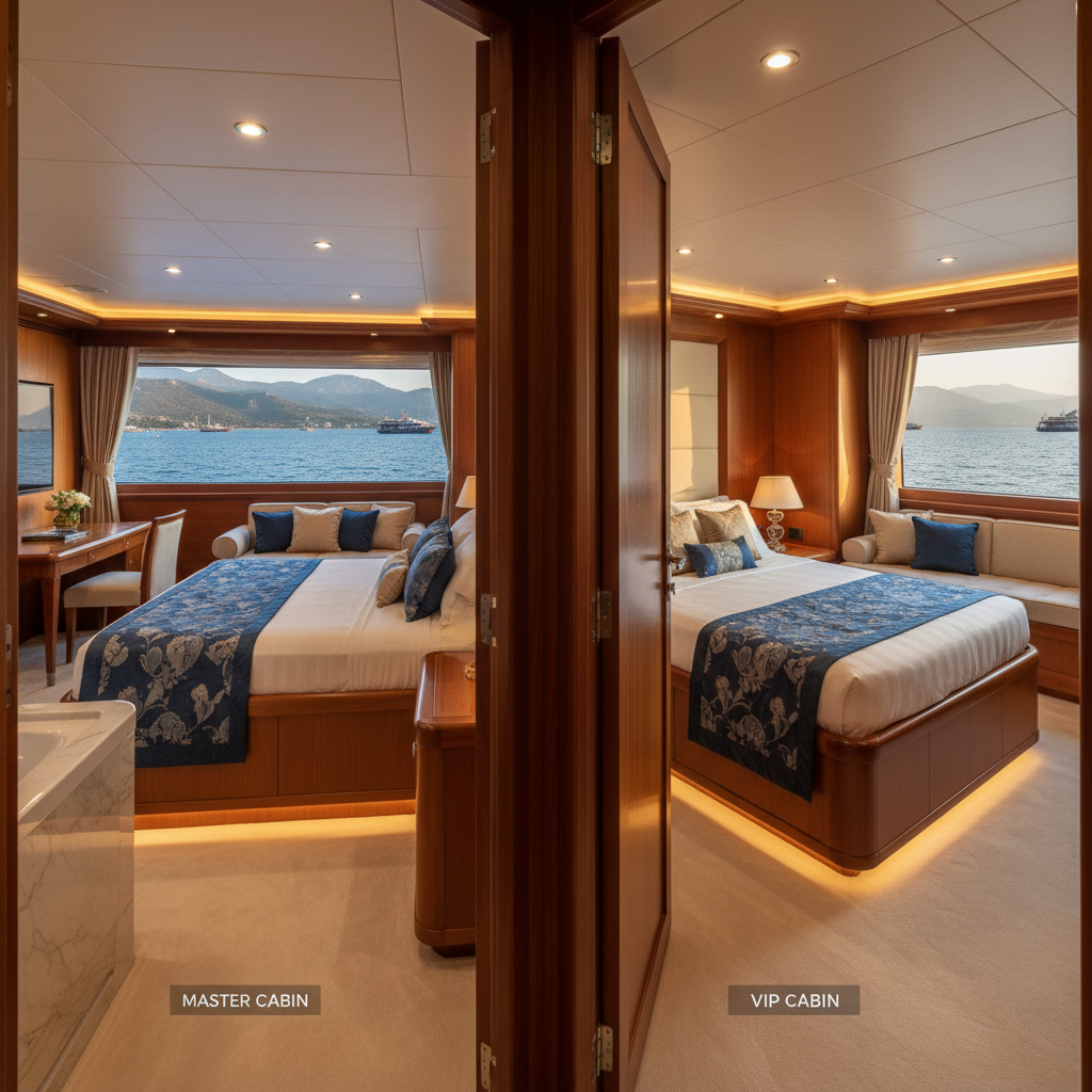 Gulet Cabin Layouts: The Difference Between Master and VIP Cabins