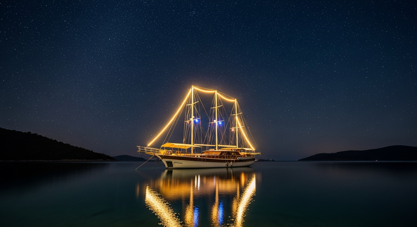 Night Navigation on a Blue Cruise: Navigation Lights and