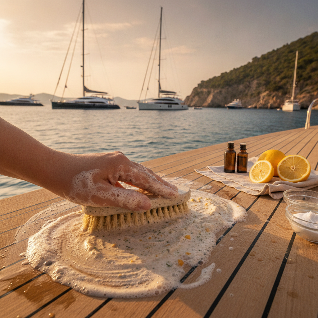Natural Mixtures for Teak Deck Cleaning in Yacht Maintenance