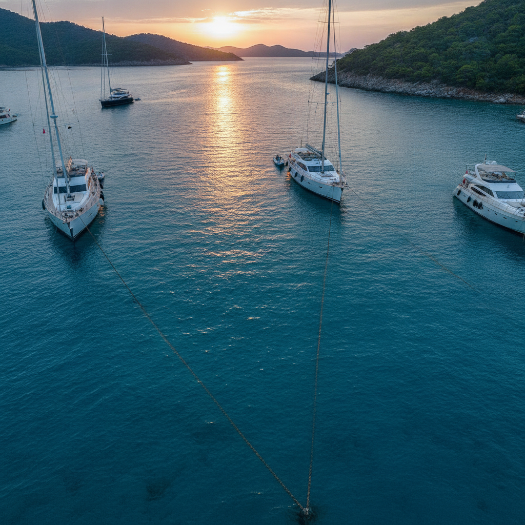 Safe Anchoring and Chain Length in Göcek's Deepest Bays