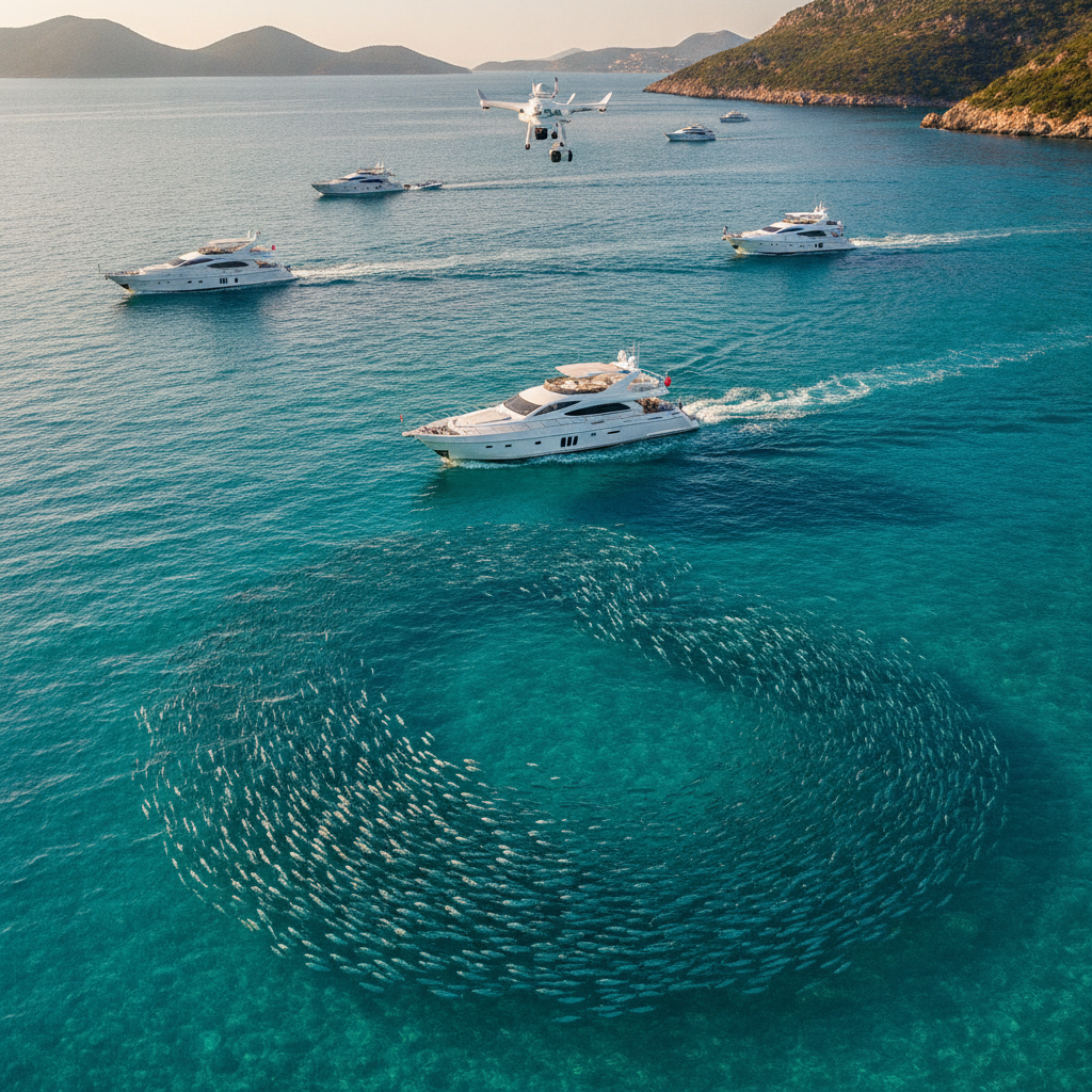 Tips for Tracking and Photographing Schools of Fish with a Drone on a Blue Cruise