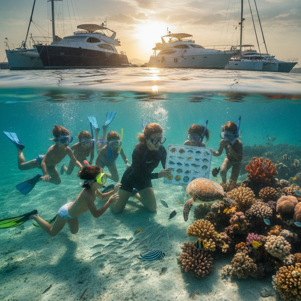 Underwater World Education Program for Kids During Boat Holidays